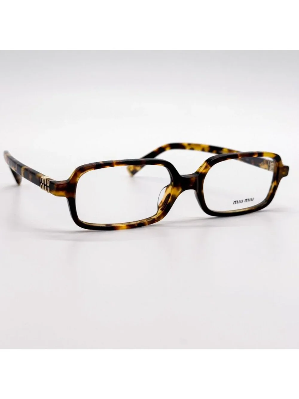 New Miu Miu MU01YV 14L1O1 Havana Square Women Eyeglasses VMU 01Y Authentic
